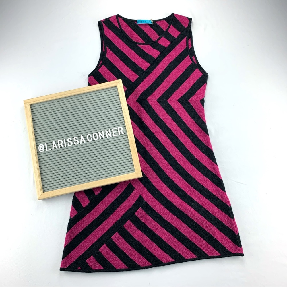 Alice + Olivia Striped Wool Dress Size M